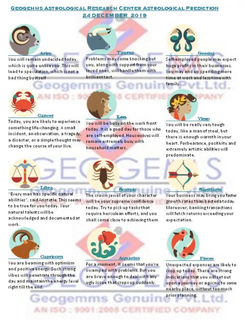 Horoscope for 24th December 2019 - GeoGemms